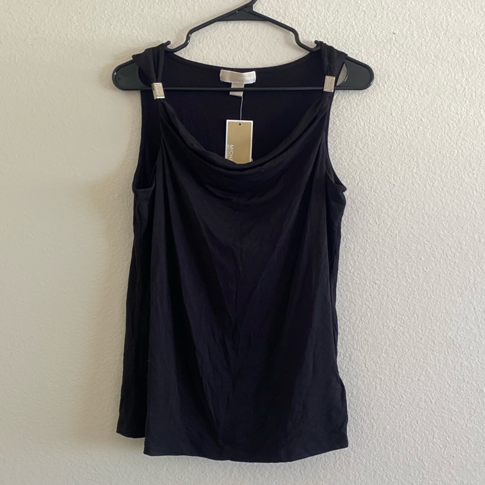 NWT Michael Kors Black Tank Top with Scoop Neck
